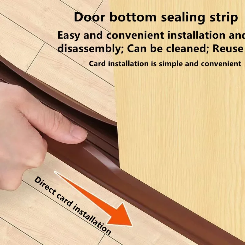 Flexible Door Bottom Sealing Strip Soundproof Weather Strip Wind Dust Proof under Draft Stopper Tape for Home Energy Efficiency