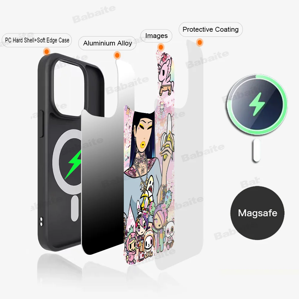 Japan Tokidoki Phone Case Magnetic Case For IPhone 16 14 13 12 11 15 Pro Max Plus For Magsafe Wireless Charge Cover