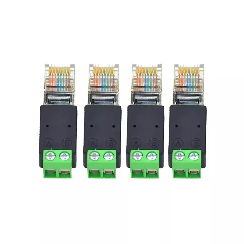 RJ45 TO 2PIN 4PIN Terminal Rs485 Network Adapter RJ45 connector RJ45 Male to 485 Connector Splitter For CCTV DVR