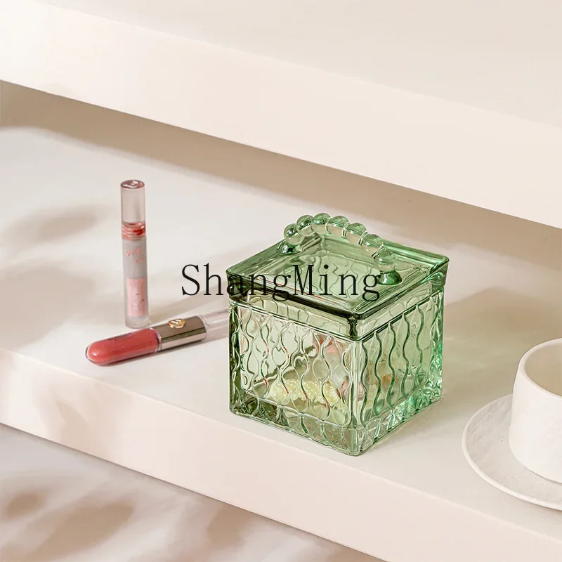 CL relief shell water drop glass with lid storage tank grain tank jewelry storage and finishing tank
