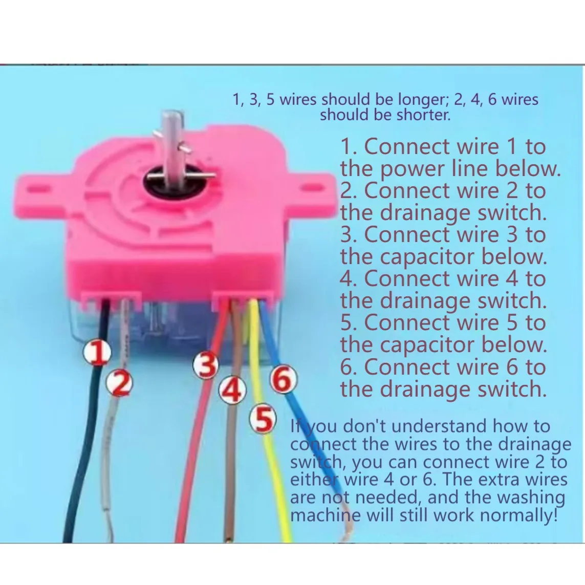 For Semi-automatic Washing Machine Plastic Knob Twin Tub Timer For Washing Machine Repair White Dual-tank Timer