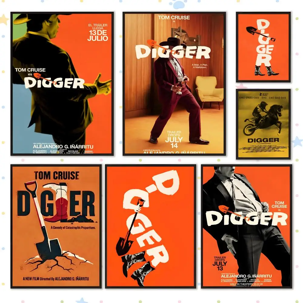 Movie Popular Popular Modern Digger Poster HD Waterproof PP Self Adhesive Aesthetic Bedroom Dorm Gaming Room Home Decor Gift