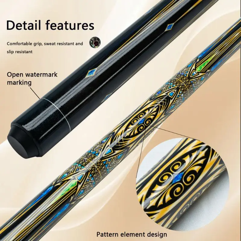 Professional Pool Cue Wooden Advanced Design Pattern 13mm Tip High Quality Wood Billiard Cue