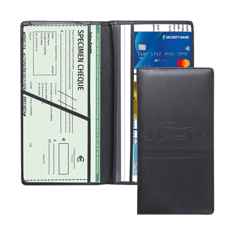 Car Registration & Insurance Card Holder, PU Leather Short/L