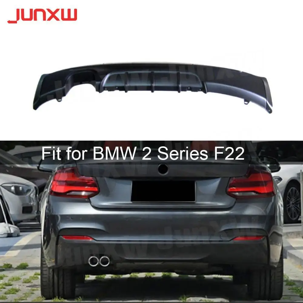 

ABS Gloss Black Car Diffuser Rear Lip Bumper Protector for BMW 2 Series F22 M Sport 2014-2017 OO- Carbon Look Rear Lip Splitters