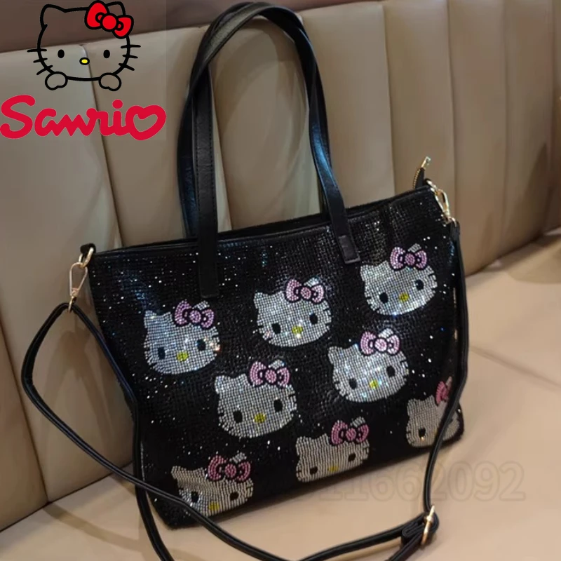 Hello Kitty New Diamond-studded Women's Handbags Fashion Trend Diamond-studded Women's Shoulder Messenger Bag Casual Women's Bag