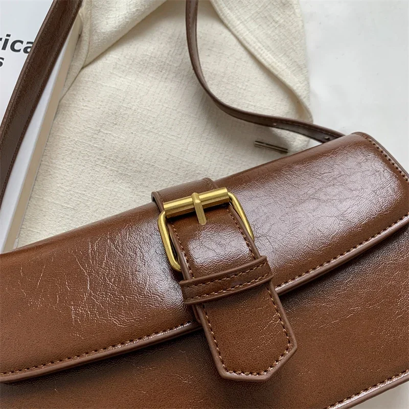 Vintage Fashion Crossbody Bags for Women Triple Compartment Changeable Dual Straps Pure Color Square Shoulder Messenger Bag 2024