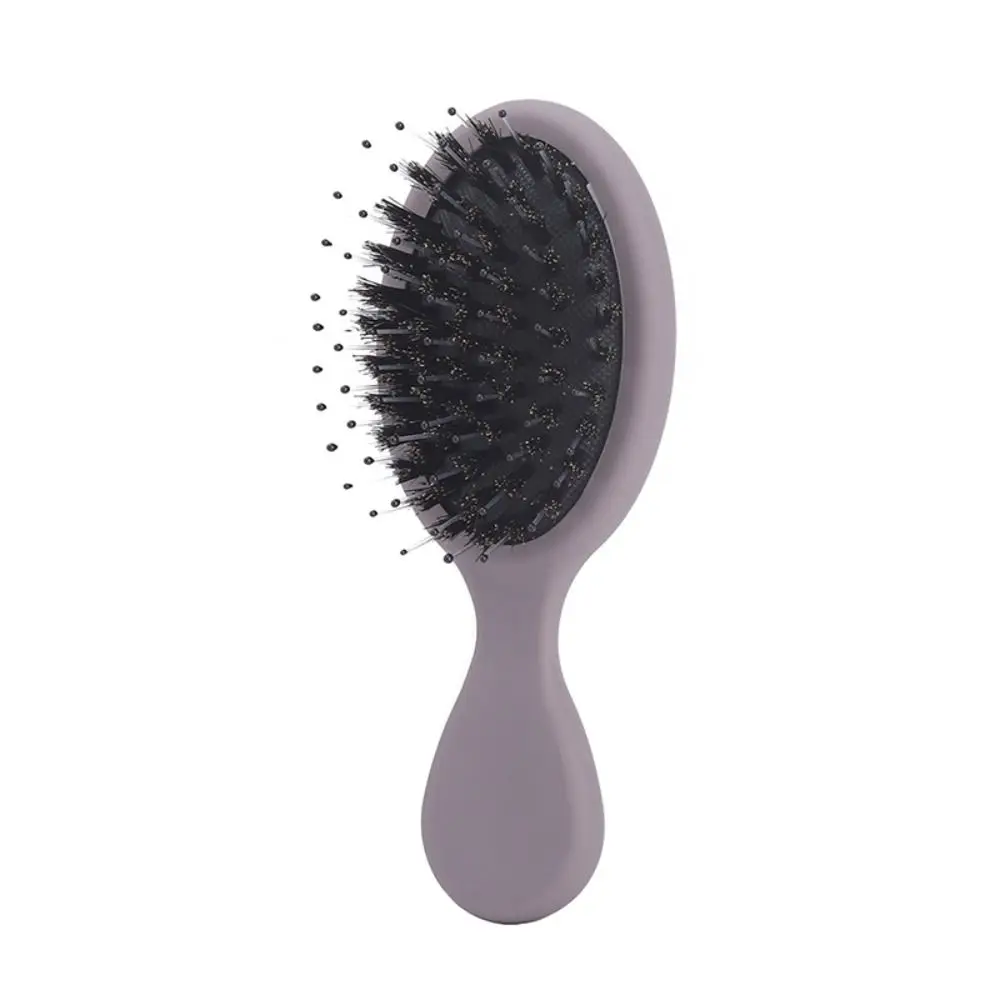 Mini brosse à palette mignonne en poils de cochon, brosse humide de poche mate, vêtements légers givrés, peigne à cheveux, vocation de vacances