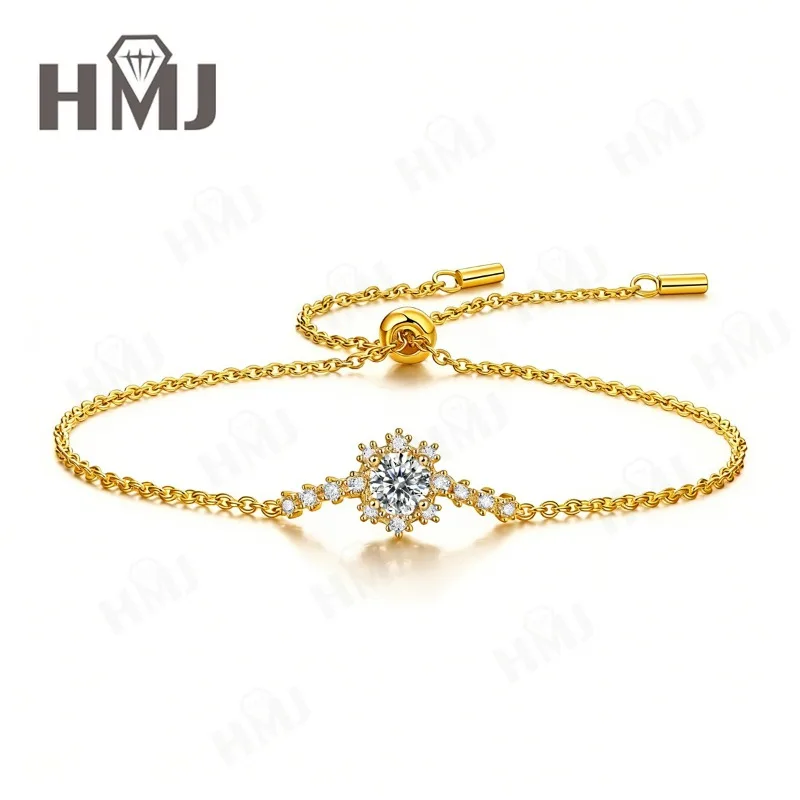 D-Farbe, 925er-Sterlingsilber-Armband, Moissanit, runder Schliff, versilbert, Weißgold, Modeschmuck, Geschenk für Frauen, Jahrestag – Detail 5