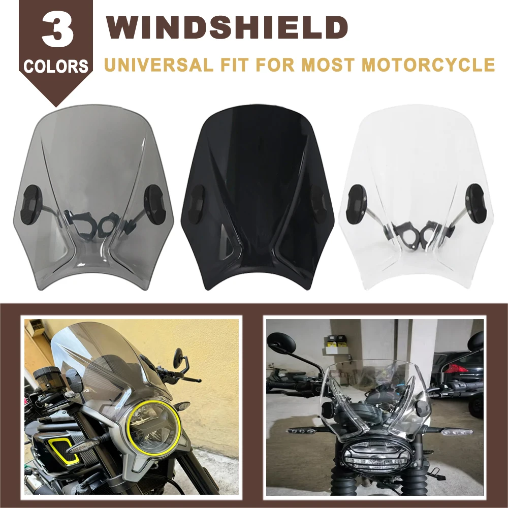

Universal Motorcycle Windshield Windscreen Adjustable For Wind Deflector For YAMAHA XSR 900 700 For HONDA For BMW For Husqvarna