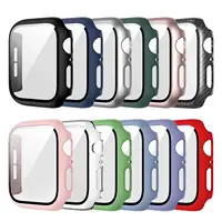 Cristal templado y funda para Apple Watch 8, Protector de pantalla para iWatch serie 7, 6, 5, 3, se, 9, 41mm, 45mm, 44mm, 40mm, 42mm, 38mm