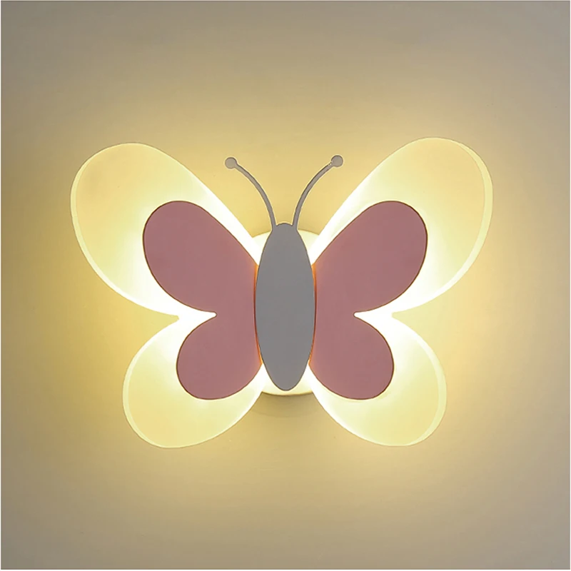 

Creative Butterfly Led Wall Lamp Children's Bedroom Bedside Light Living Room Decoration Wall Light Energy-saving Lamps Sconces