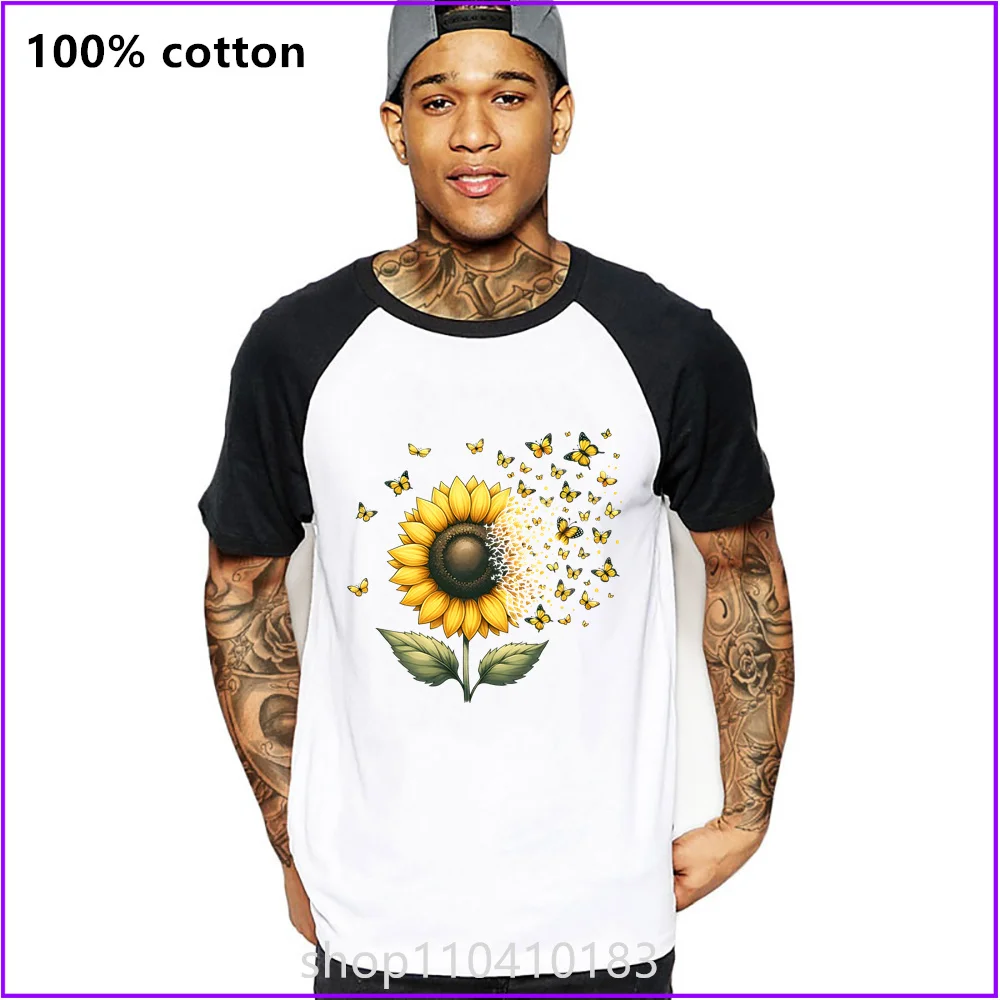 Butterfly Sunflower T Shirts For Men'S Women Tshirt T-Shirt  Clothing Compression Tee Logo Blank Black Graphic Vintage Military