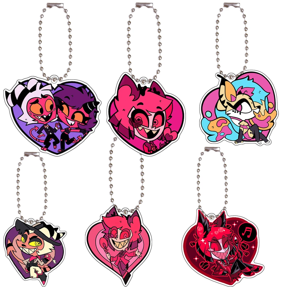 

Acrylic Hazbin Hotel Keychain Anime Charlie Morningstar Husk Vaggie Alastor Loving Good Friend Series Bag Pendant Classics Gift