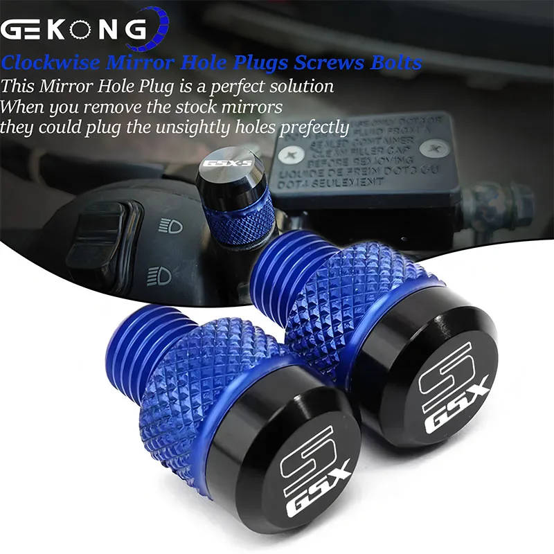 Motorcycle M10 Mirror Hole Plug Caps For GSXS 125 750 950 1000 GSX S 1000 GT GSX8S GSX-S1000GT/GX GSXS750 GSX-8S GSXS1000