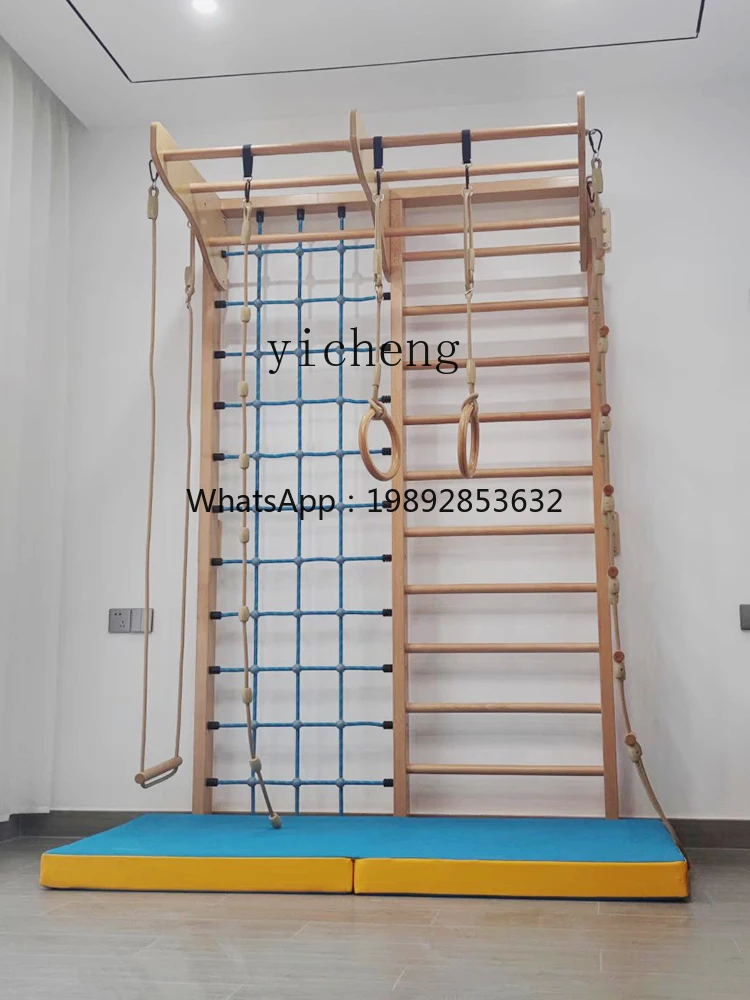 ZZ  Children's Home Indoor Beech Body Fitness Climbing Frame Baby Activity Frame Swing Climbing Wall Toy