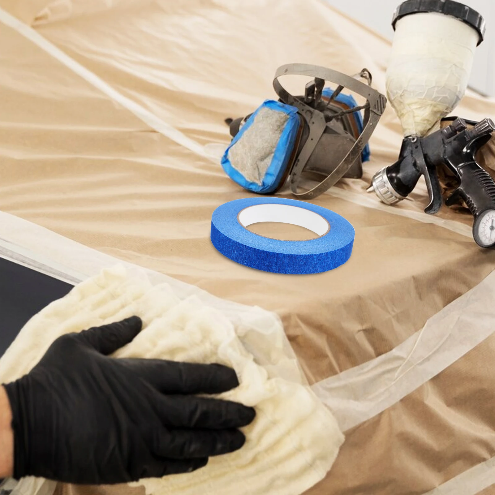 

4pcs 18mm Masking for Automotive Paint 50m Long No Paper Art Paint Tape Residue Paper Tape for Crafts Painting DIY