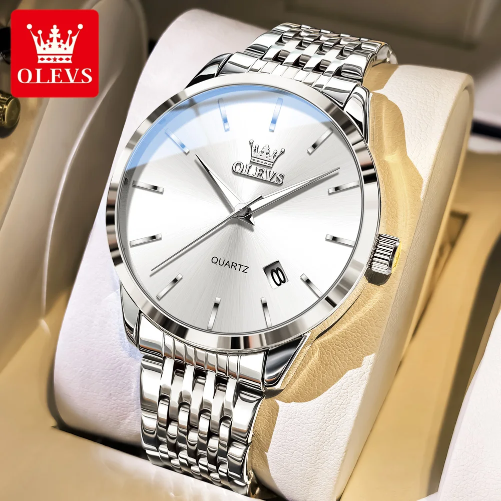 

Часы OLEVS 2907, оригинальные, повседневные, спортивные, кварцевые, водонепроницаемые, с подсветкой, автоматической датой, мужские, в подарочной коробке