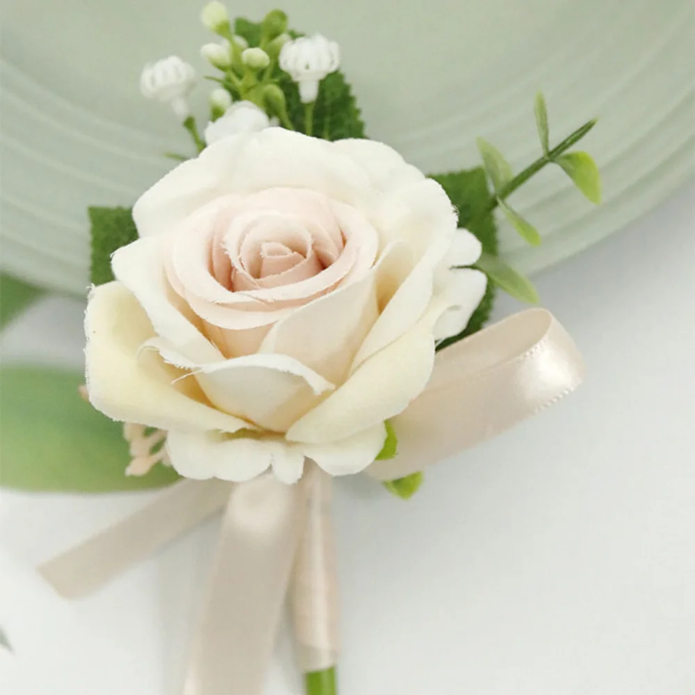 Boutonnière de mariage classique pour mariée, épingles à fleurs artificielles, demoiselle d'honneur, corsage de poignet, fête de mariage, réunion Donrimonios