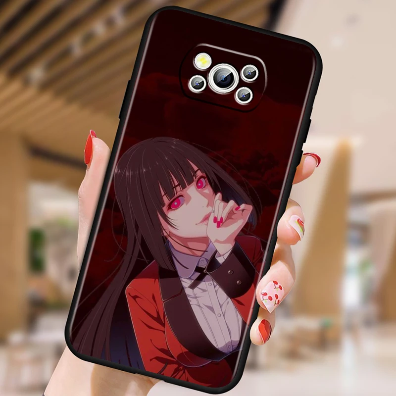 Anime Kakegurui Girl Comics For Xiaomi Mi Poco F5 F4 F3 X6 X5 X4 X3 M6 M5 M5S M4 M3 C65 Pro GT NFC 5G Black Cover Phone Case