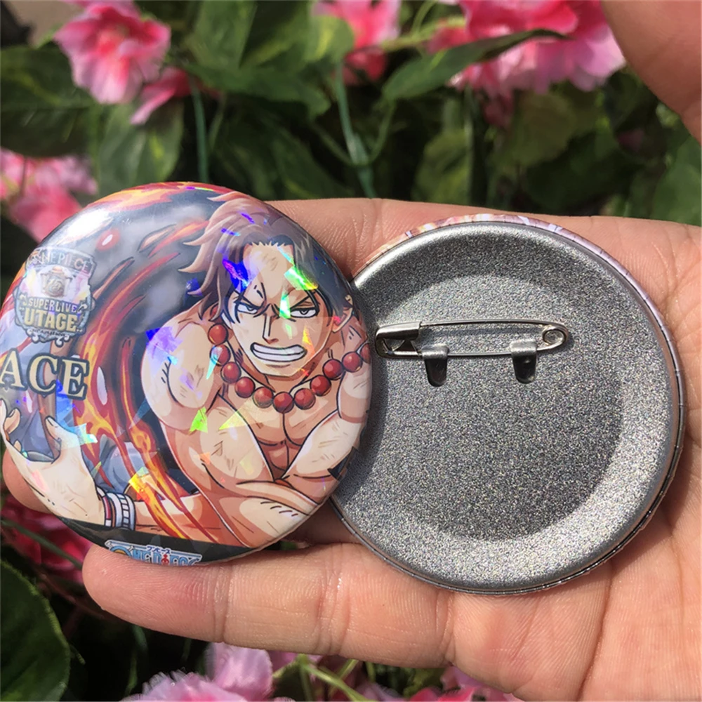 Anime ONE PIECE Portgas·D· Ace Cosplay Costume Badge Pin SPTE Tinplate Brooch Accessories Prop Xmas Gift