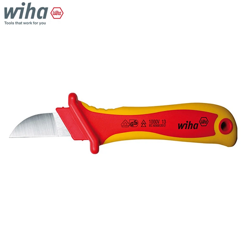 

Wiha 38798 200MM Cable Stripping Knife In Blister Packaging High Hardness Sharp Blade Cut Flat Wear Resistant Durable