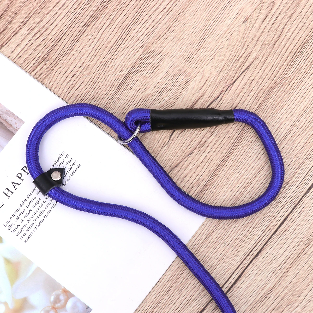 

150 Cm Pet Traction Belt Training Lead Leash Nylon and Collar Dog Running Rope Blue