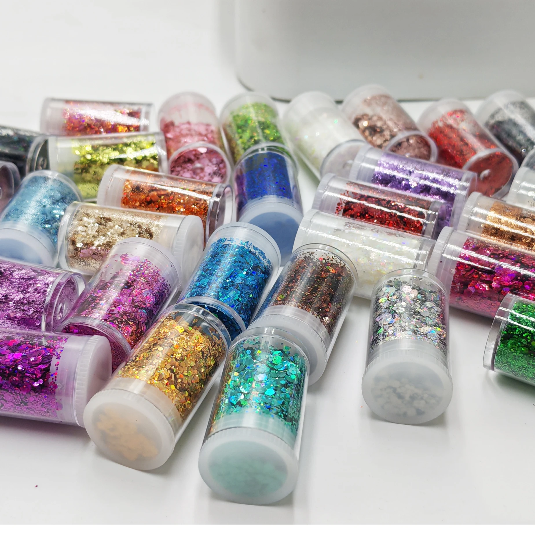 32 Color Chunky Fine Glitter Mix Holographic Nail Art Sequin for Craft Resin DIY Face Body Hair Festival Party Decoration Tumble