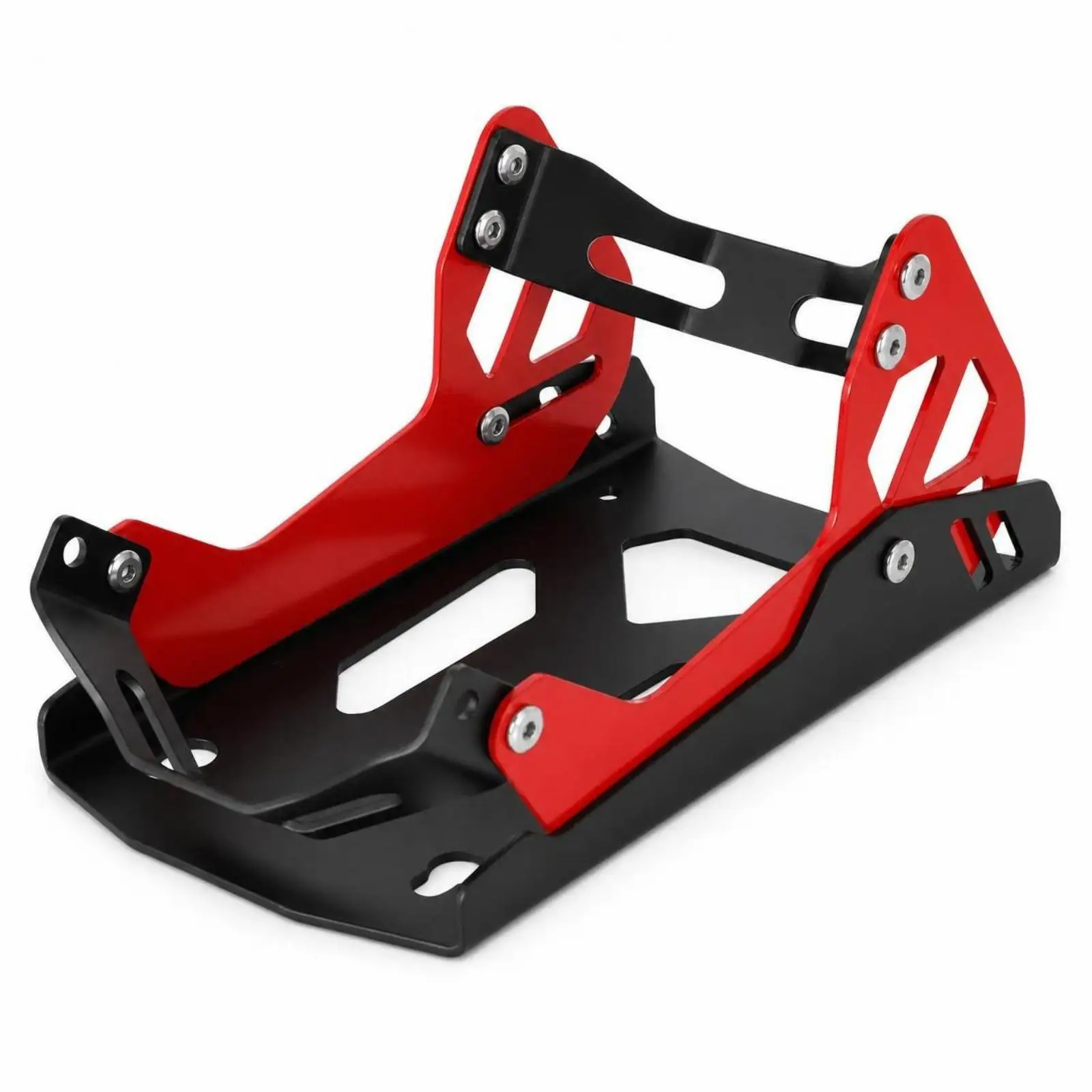 Heavy Duty Metal Motorcycle Tire Support Front Wheel Chock Secure Parking Stand Compact Footprint Design