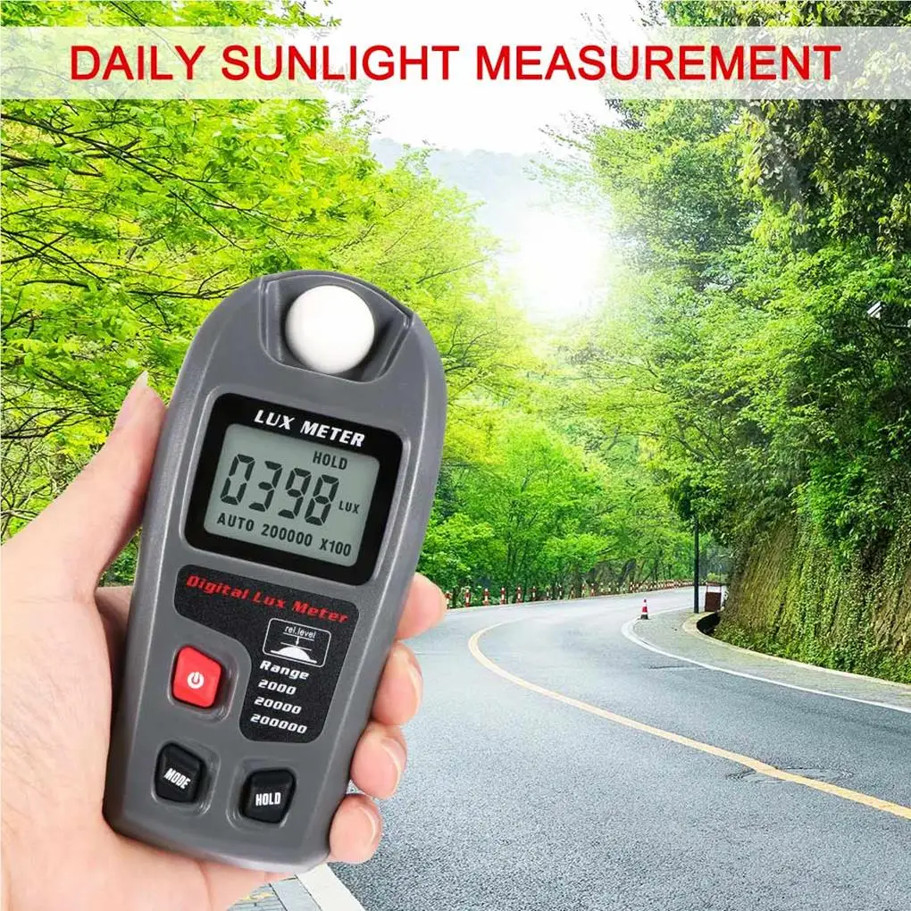 Digital Luxmeters Illuminance Light Meter Handheld Luminometer with LCD Display Precise Plastic Lighting Tester