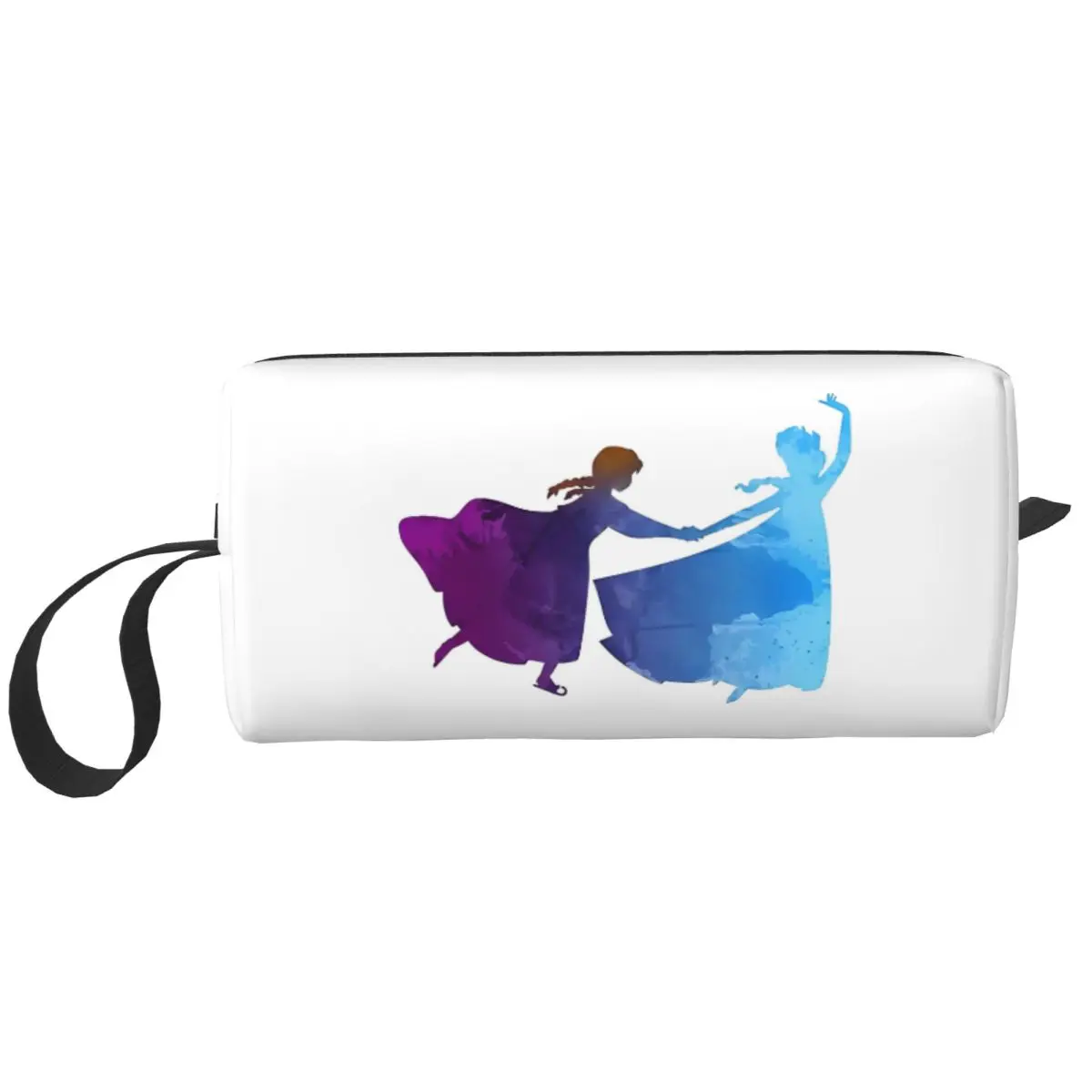 Frozen Elsa Anna Sisters Inspired Silhouette Makeup Bag Travel Cosmetic Bag for Men Women Toiletry Bags Storage Pouch Bag