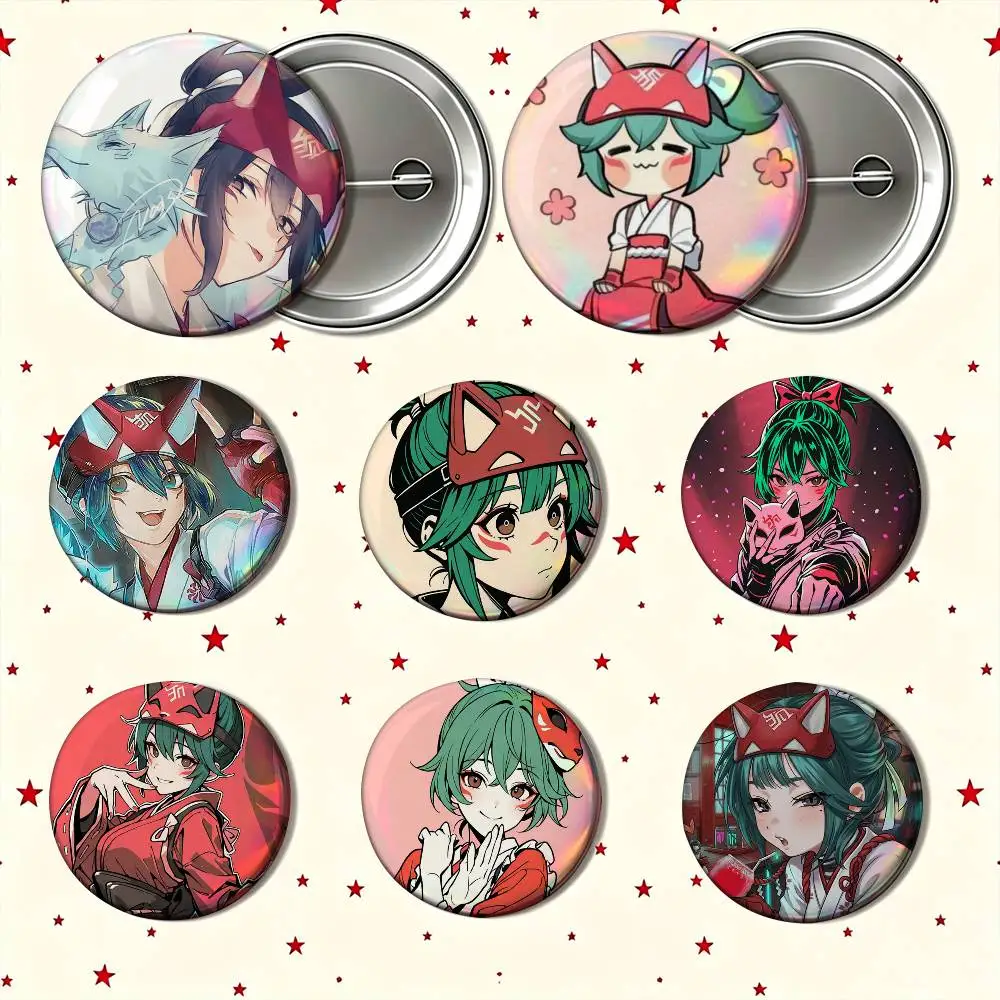 Pop Game Overwatch Fan Kiriko  25mm 32mm 44mm 58mm Anime Badges Brooches DIY Pins Decorations Birthday Gifts