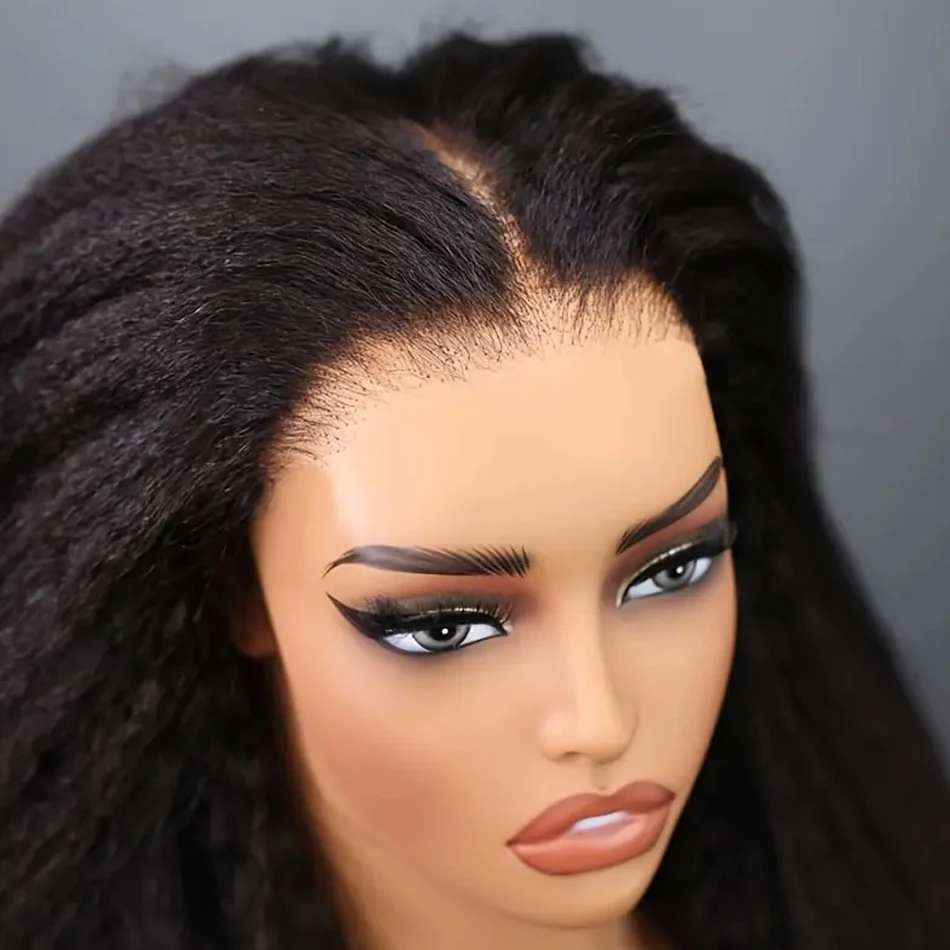 Yaki Straight Glueless Wig Human Hair Pre Cut Wear and Go Kinky Straight 5x5