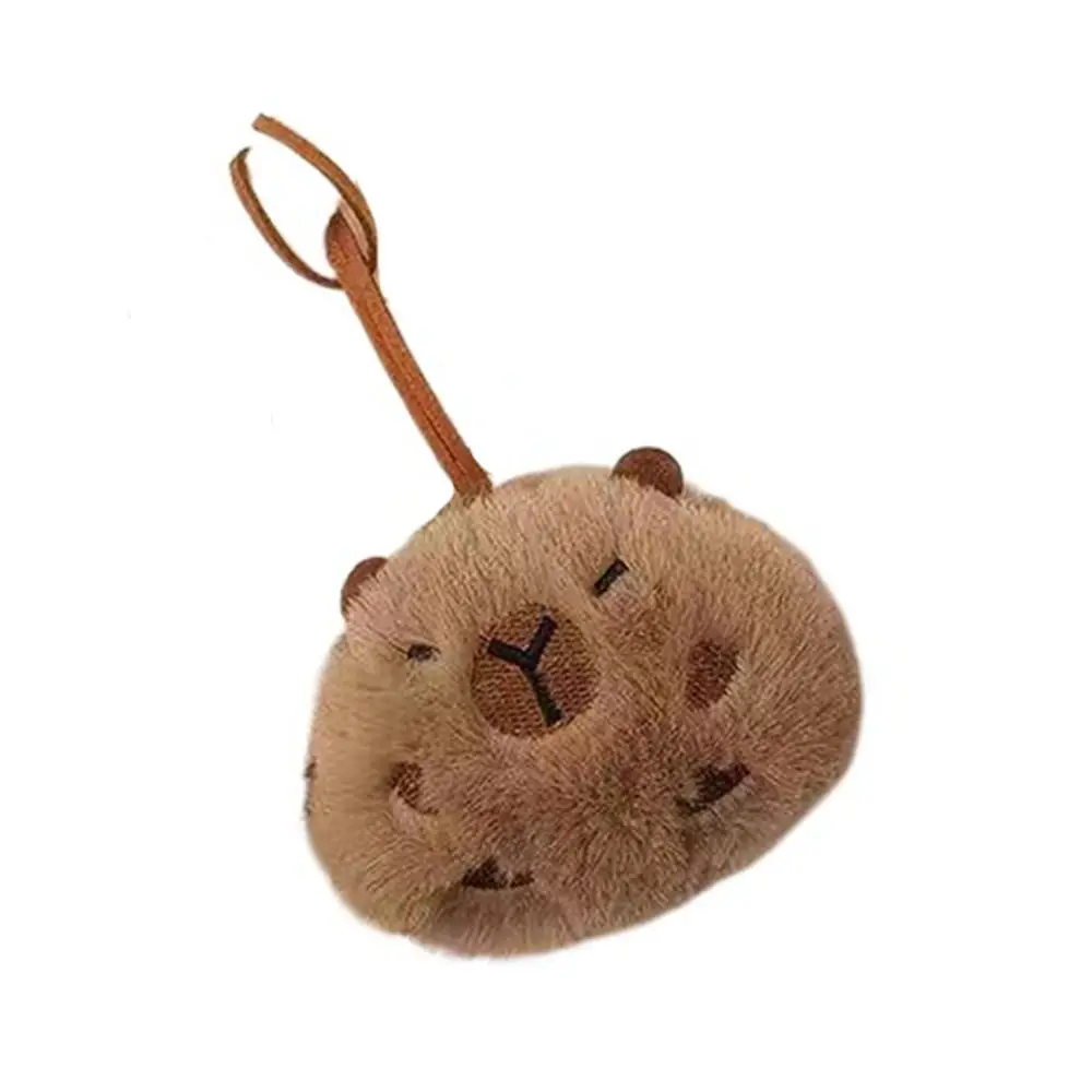 

Funny Cartoon Capybara Plush Keychain Plush Stuffed Soft Bag Name Tag Toys Guinea Pig Pendant Unisex