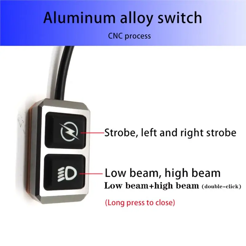 Strobes Cable And Switch Control Motorcycle Spotlight 12V 24V Wired CNC Low High -A74F