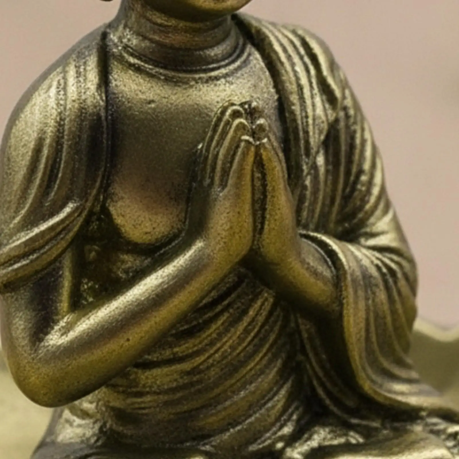 Resin Buddha Scented Ember Holder with Leaf Base Decorative Incense Stick Catcher for Tea Room Shelf