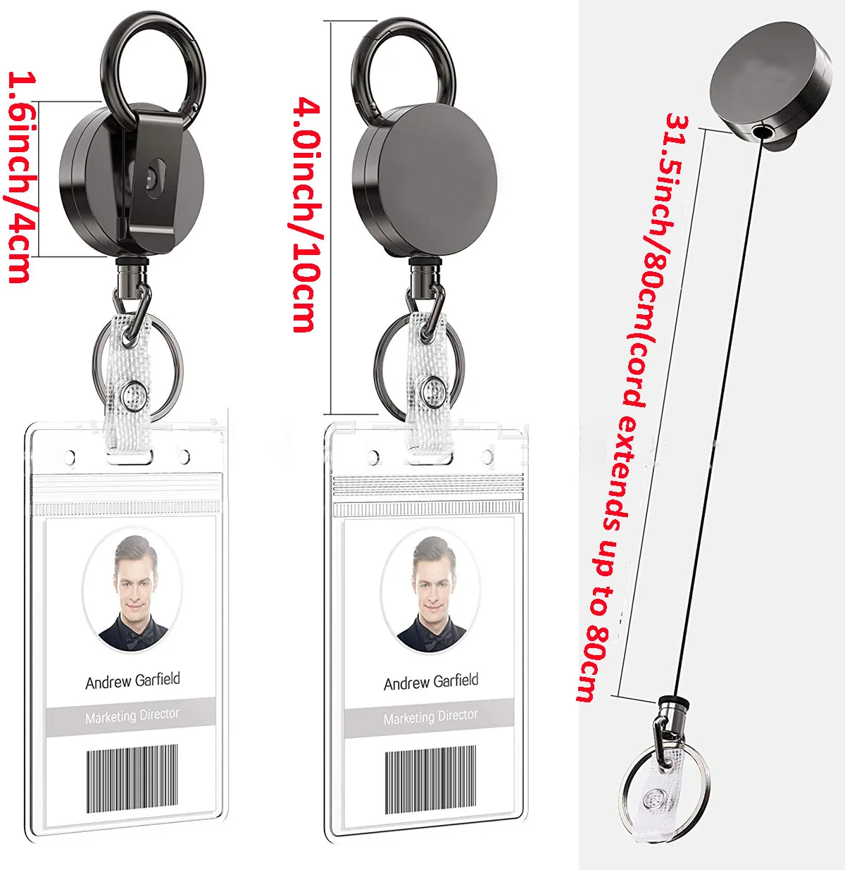 1/2/5/10 Retractable Metal Wire Keychain Keyring Pull Retract Recoil Key Ring Anti Lost ID Card Holder Telescopic Key Organizer