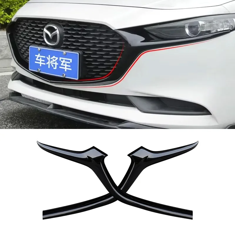 Car Grille Trim Strip Front Bumper Racing Grills Cover Trim Accessories for Mazda 3 2020-2023