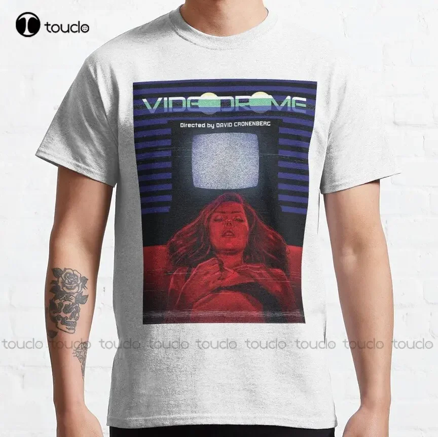 Videodrome Movie Poster Classic T-Shirt Mens T Shirts Funny Art Streetwear Cartoon Tee Digital Printing Tee Shirts Custom Gift