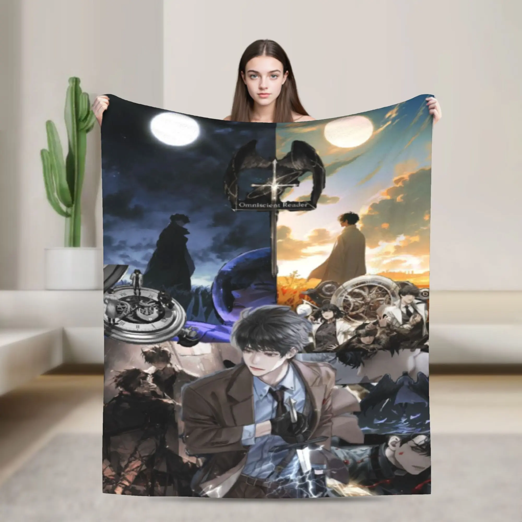 Novel Omniscient Reader Viewpoint  Blankets Flannel  Relax Lightweight Thin Throw Blankets for Sofa Plush Thin Quilt