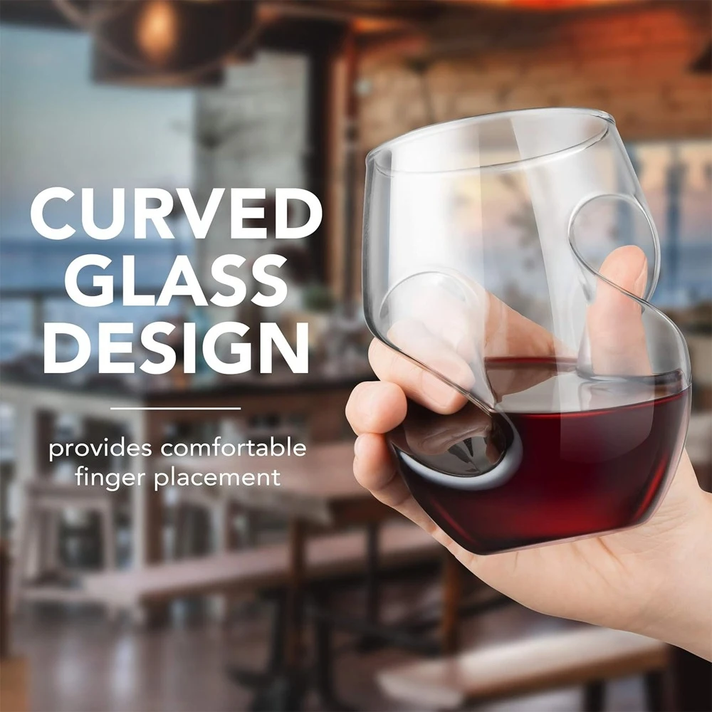 

E5 1 Piece Whiskey Glass Cup 13oz/400ml Novelty Shape BPA Free Reusable Wine Glass Perfect for Family Gatherings Cocktail Party