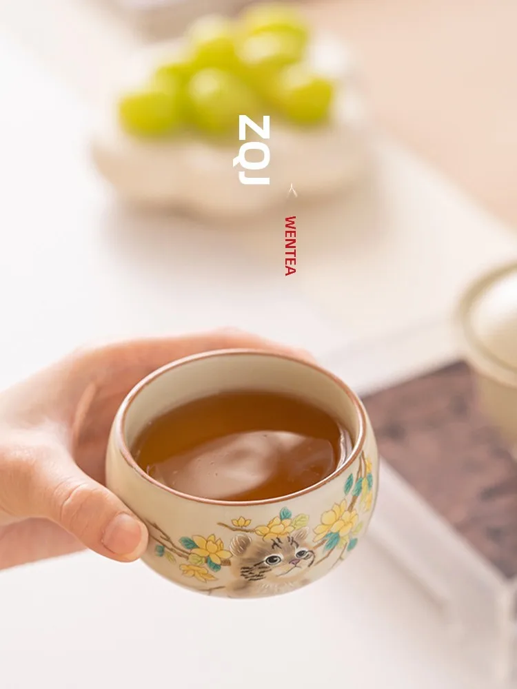 

Большая чайная чашка Cerc Tea Cup JOJOS L PD Purple Spring Valley с дизайном, имитирующим стиль династии Сун, цвета Millyellow, из Китая.