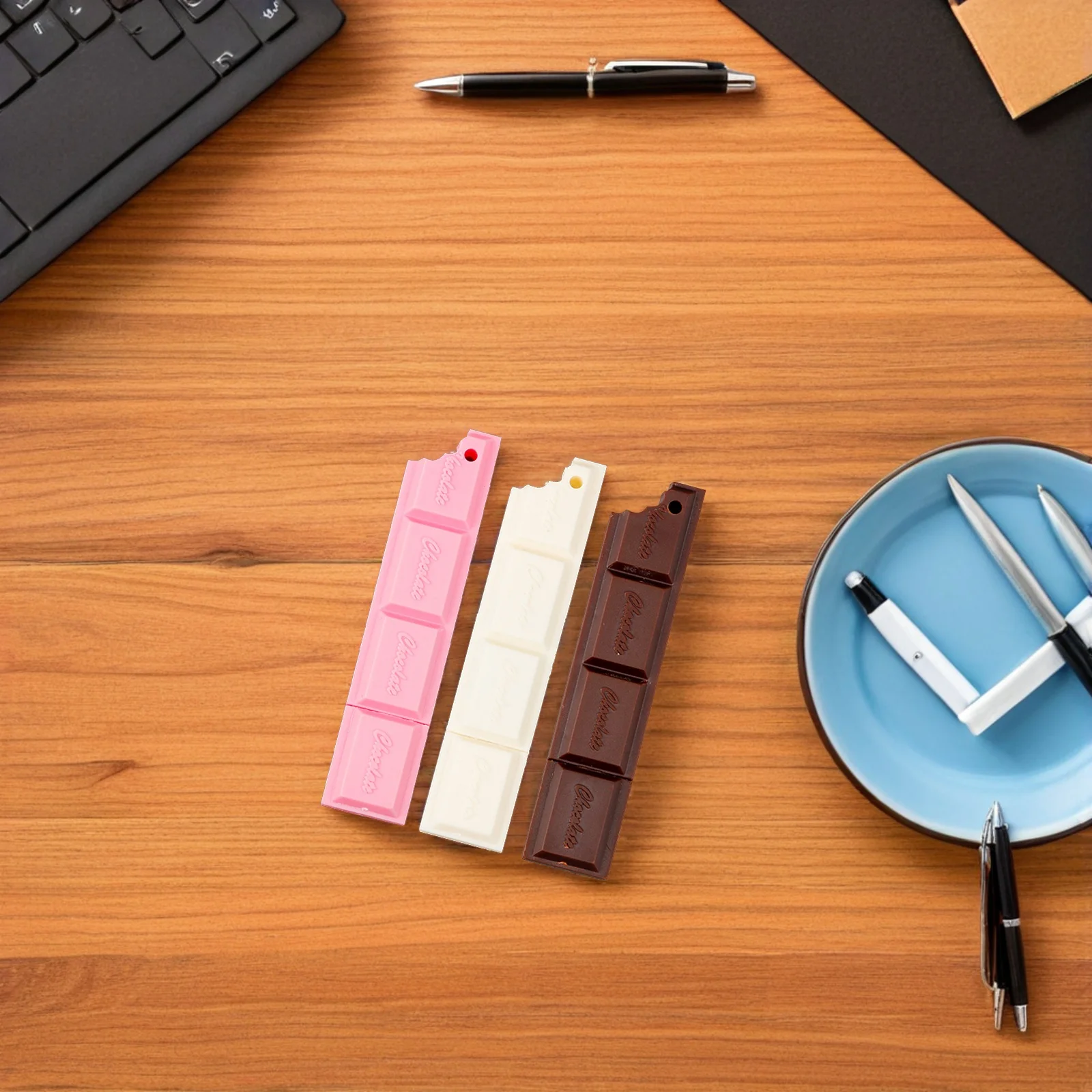 

3pcs Chocolate Ballpoint Pen Cute Desk Supplies Women Office Cartoon Cool Student Novelty Accessory