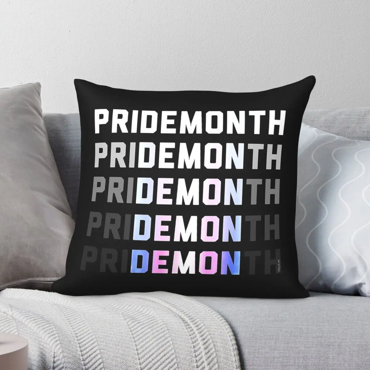Pridemonth Trans Square Pillowcase Polyester Linen Velvet Pattern Zip Decorative Throw Pillow Case Home Cushion Cover 45x45