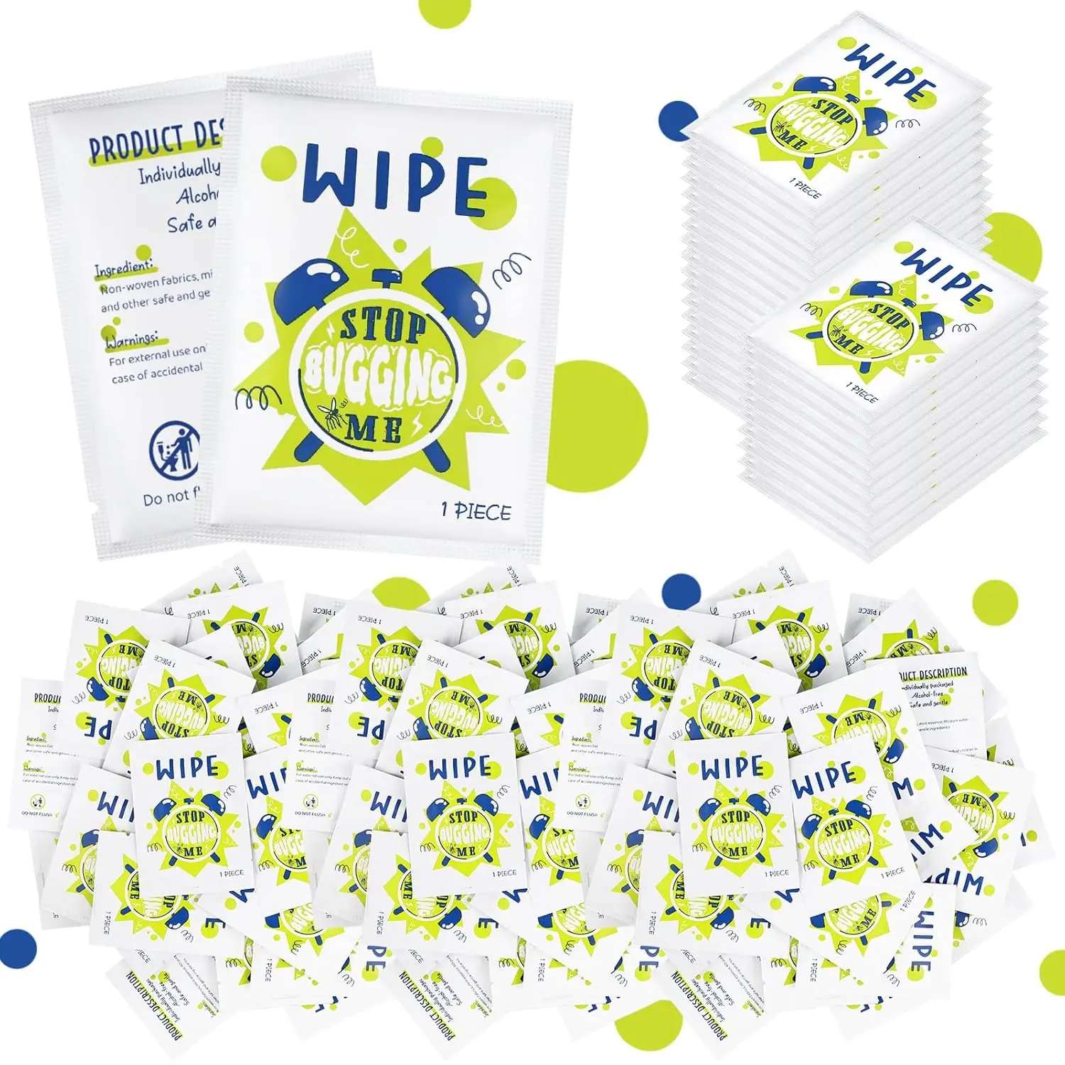 200 Pcs Individually Wrapped Flushable Wet Wipes for Women, Travel Size with Soothing Natural Ingredients (Peppermint)