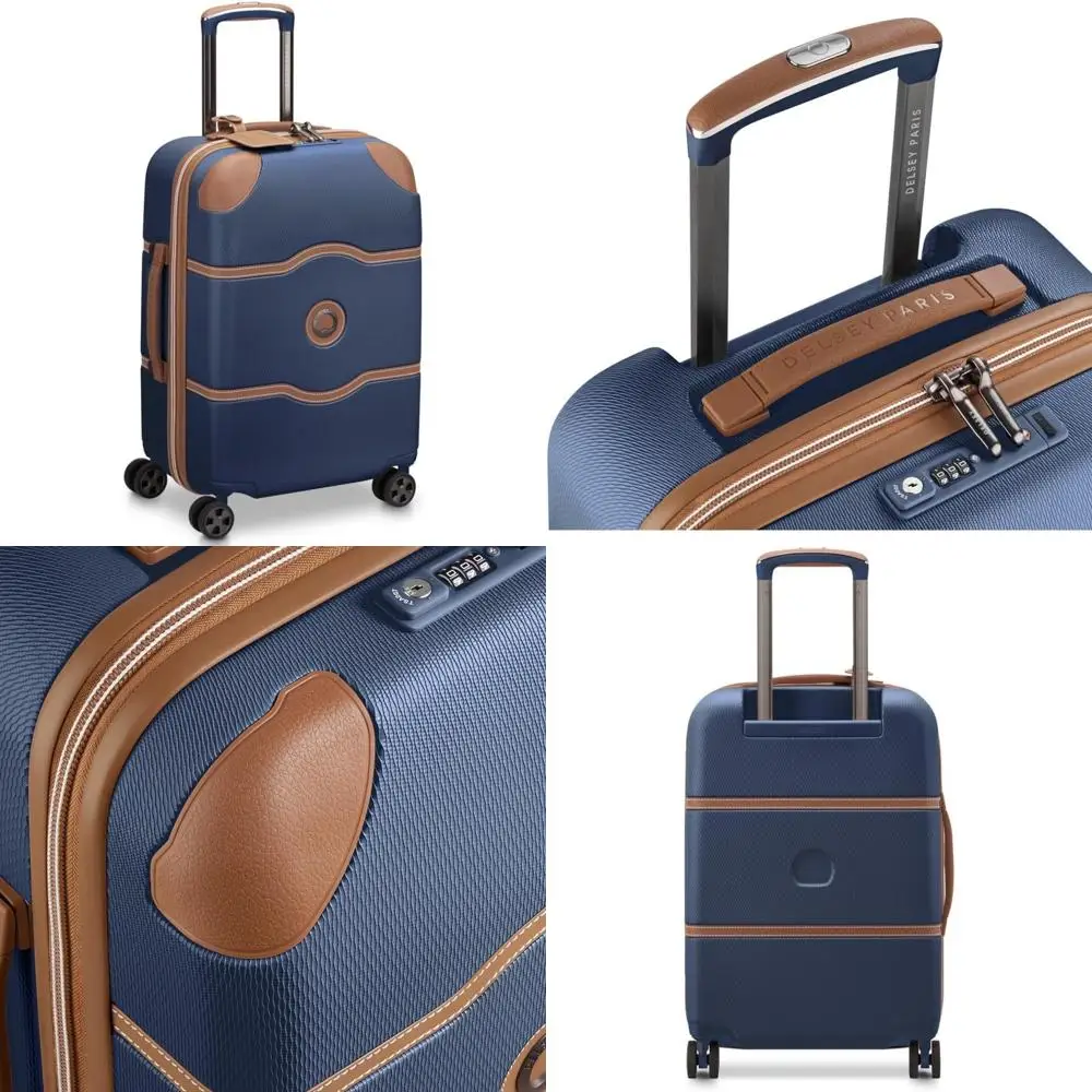 

Carry-On 20 Inch Navy Blue Hardside Spinner Luggage with Air 2.0 Technology for Paris Travel