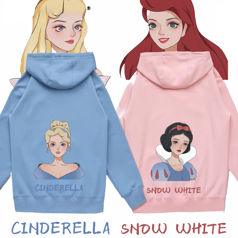 Hoodie Autumn Snow White Ariel Hooded Sweater Female mermaid Disney Princess Loose Sisters clothes sweatshirt anime hoodie