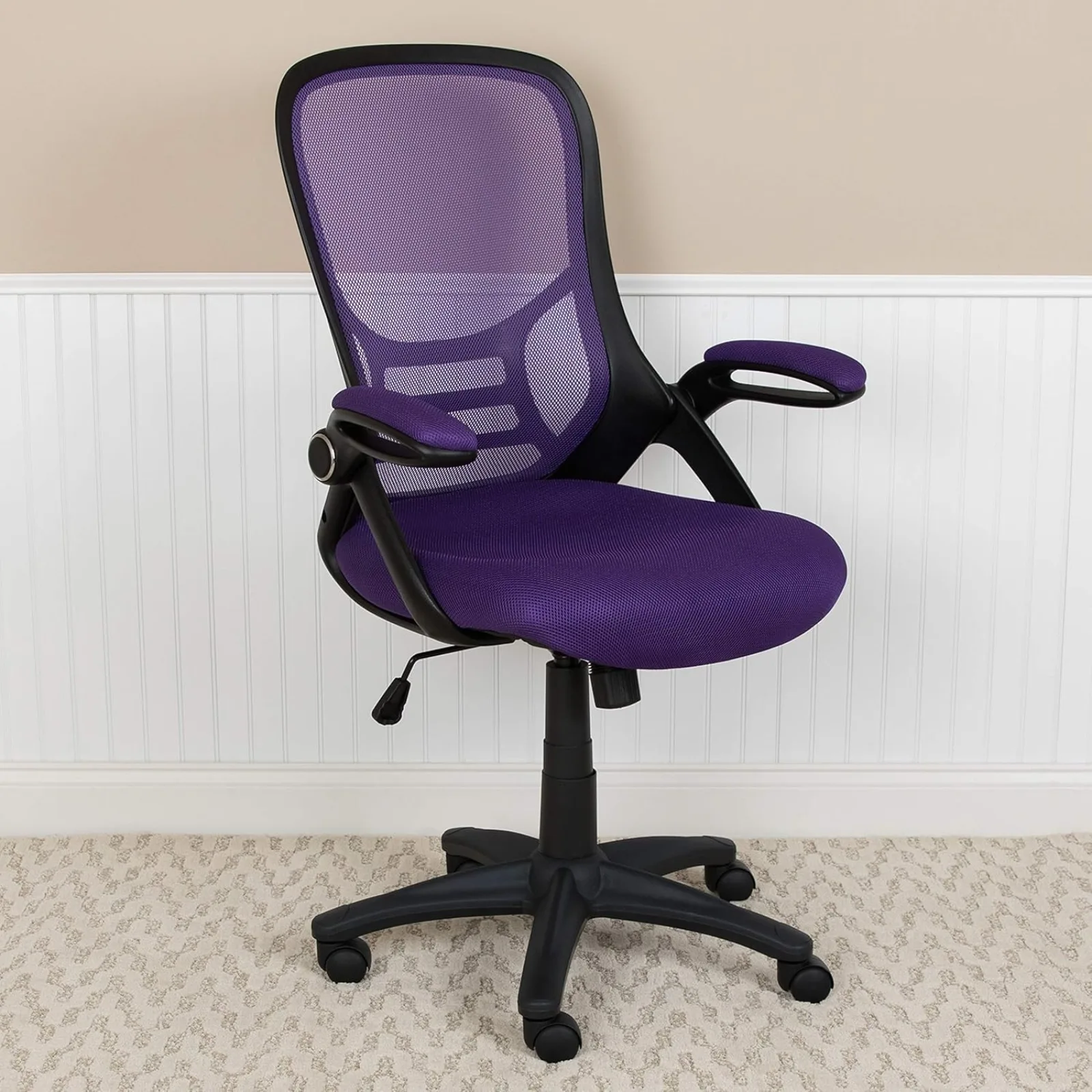 

US Porter High-Back Swivel Office Chair with Adjustable Lumbar Support and Seat Height, Ergonomic Mesh Desk Chair with Flip-Up