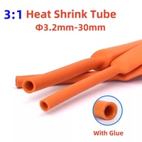 1 Meter Orange Heat Shrink Tube 3:1 With Double Wall Glue Tube Diameter 3.2/6.4/7.9/9.5/19.4/25.4/30 mm