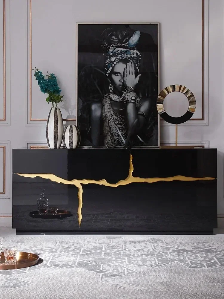 Italian Style Light Luxury Dining Side Fashion Tea Cabinet Creative Hallway Sofa Partition Living Room Wall Locker